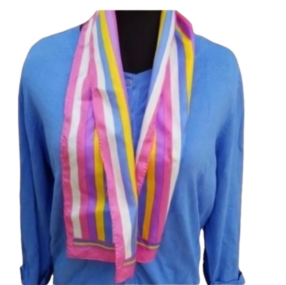 Kajo Vintage Striped Silk‎ scarf - Picture 3 of 7